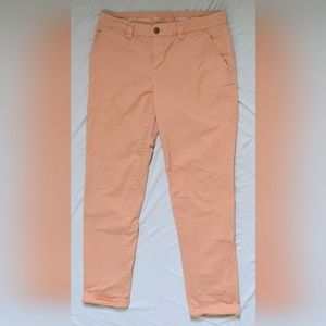 Coral broken in straight khakis by Gap size 4